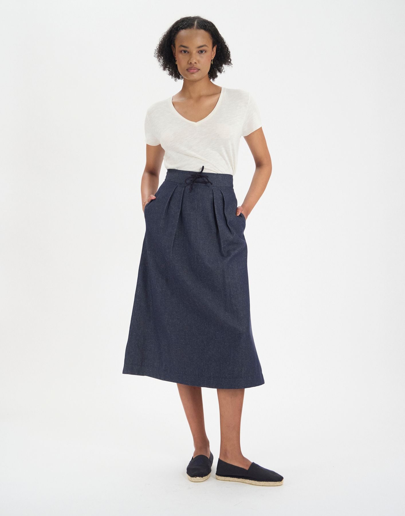 Pleated skirt Maud navy