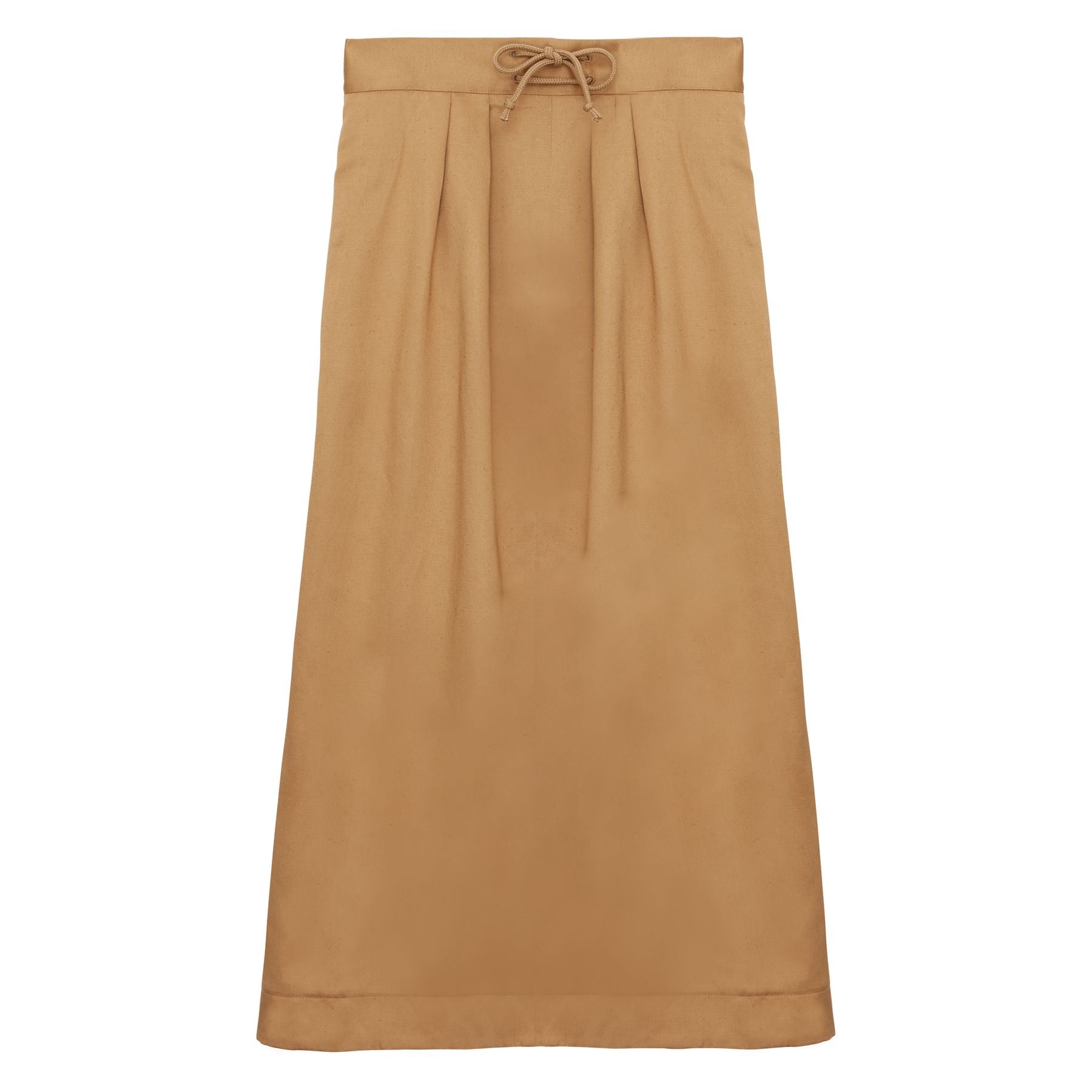 Maud pleated skirt in camel linen blend