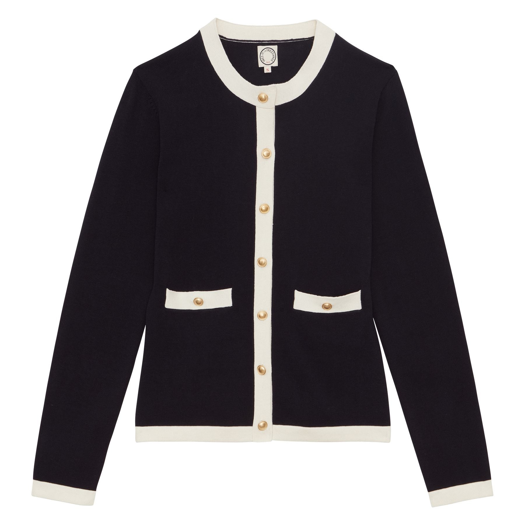 Corentin cardigan in navy silk and cotton