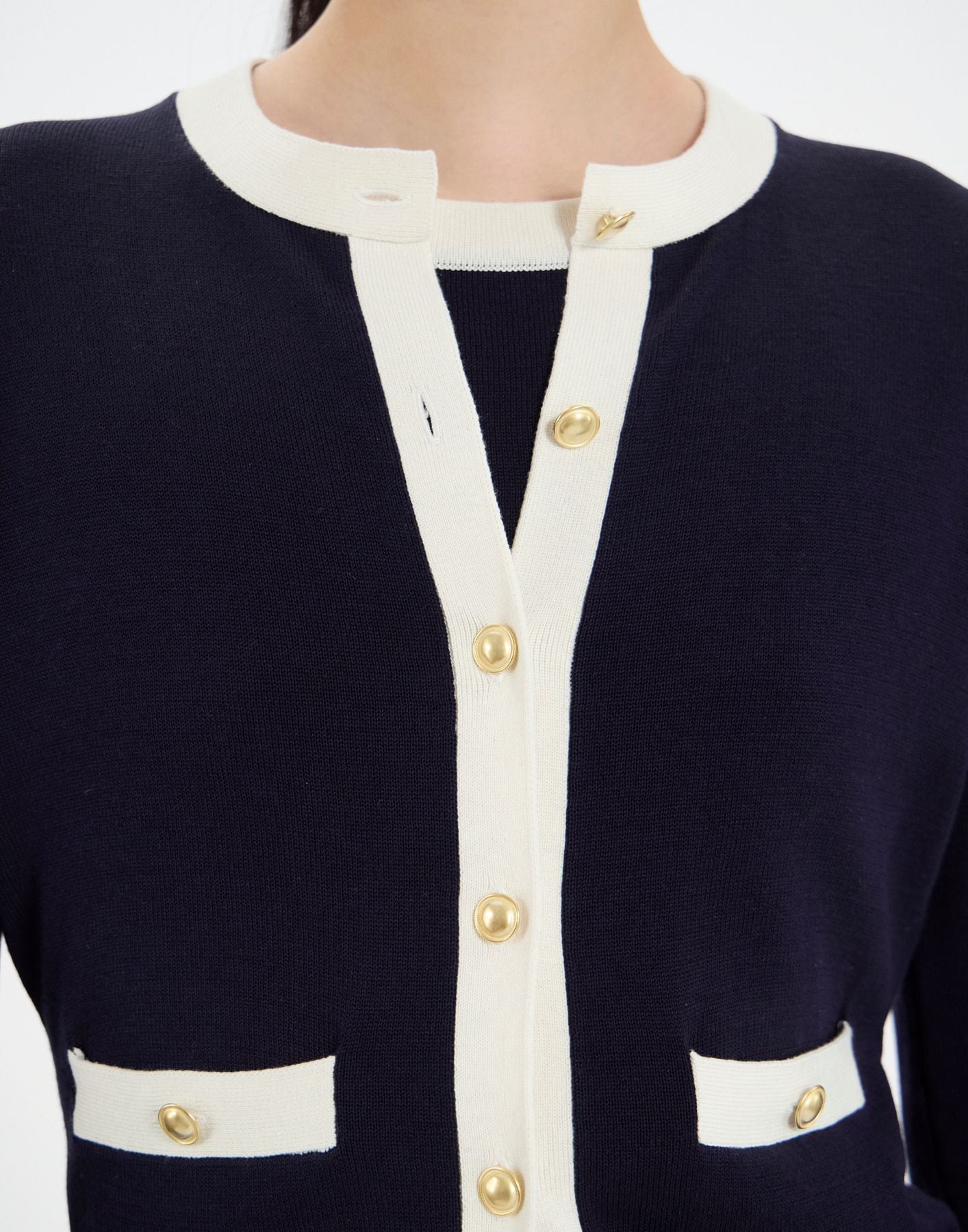 Corentin cardigan in navy silk and cotton