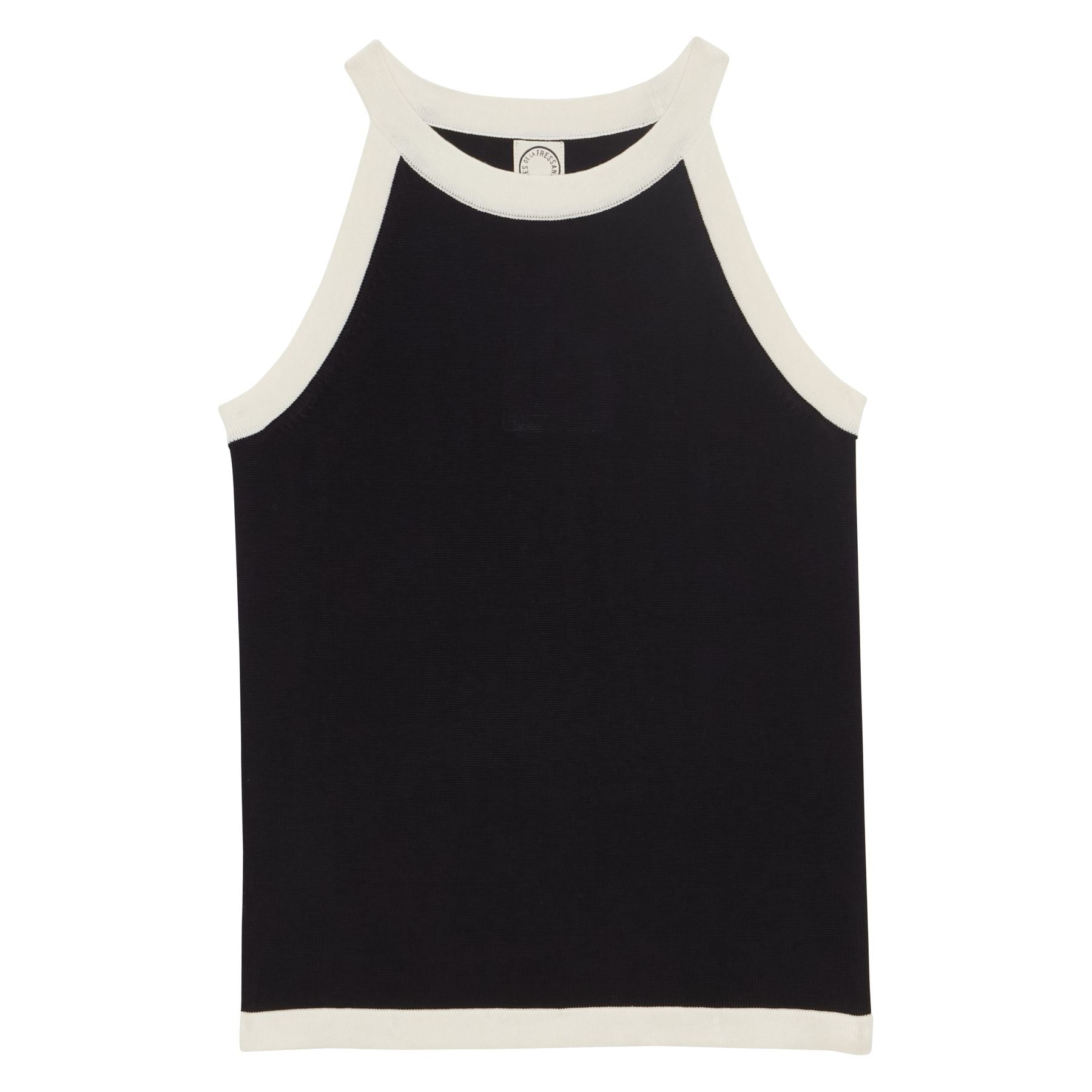 Alvaro top in navy silk and cotton