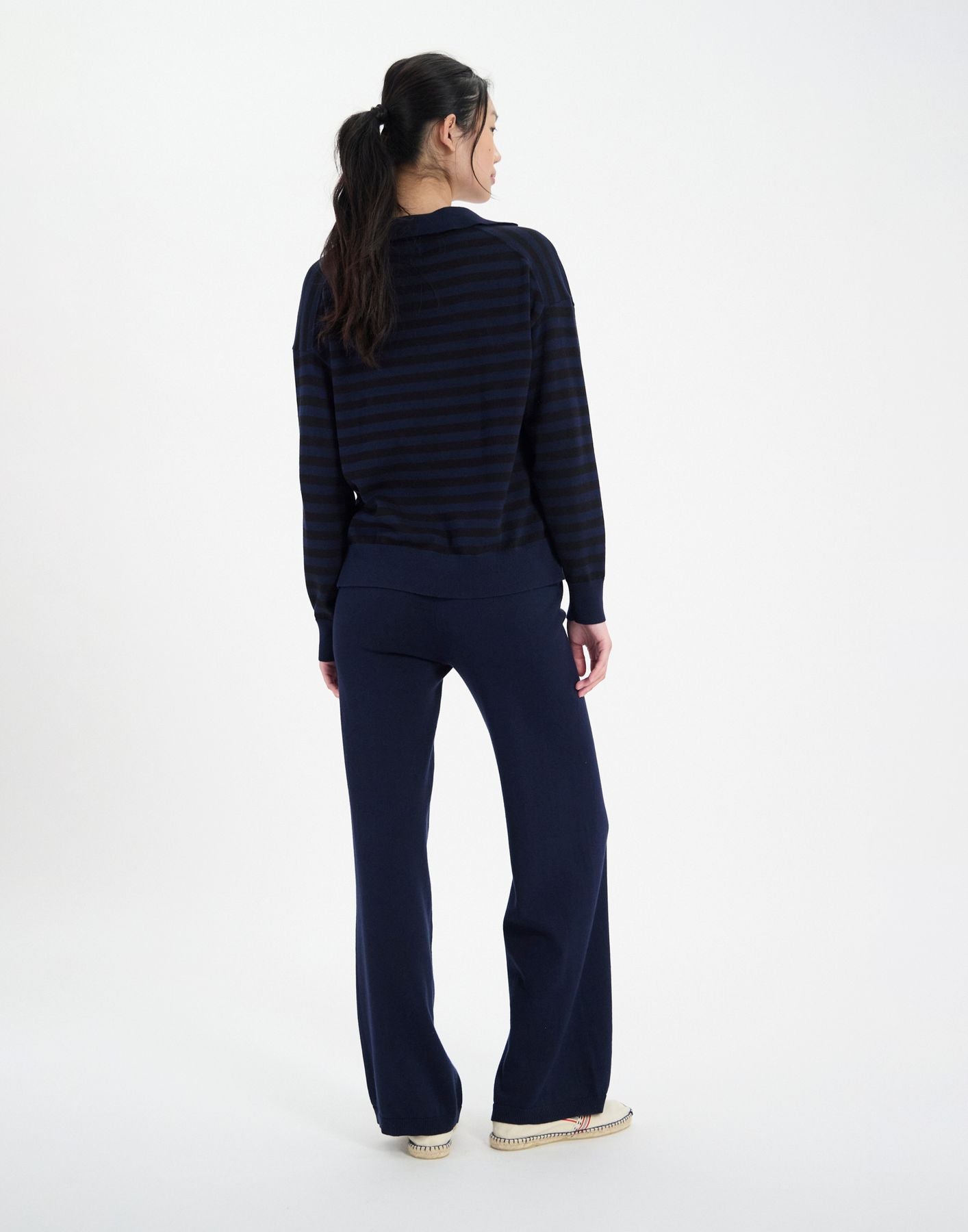 Teo navy cotton striped jumper