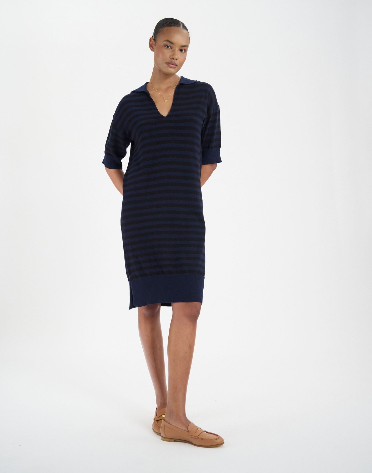 oceane-navy-cotton-striped-dress