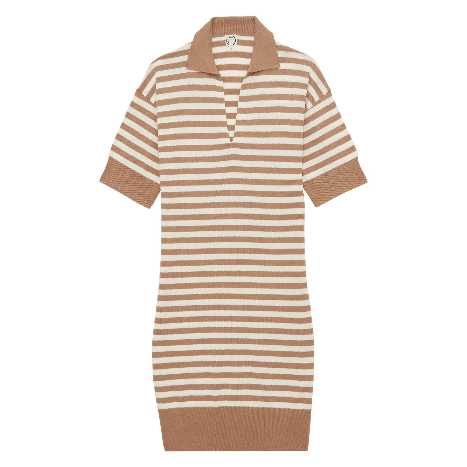 Océane beige cotton striped dress