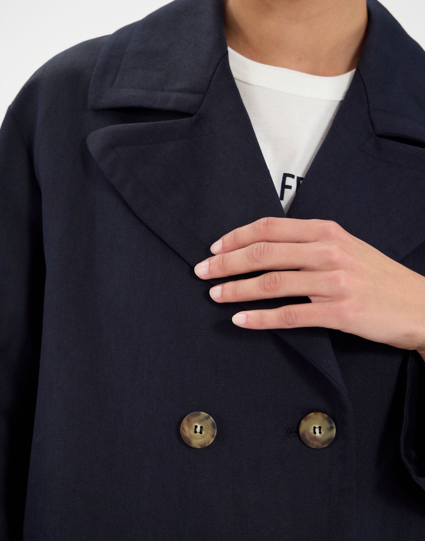 Manteau Denise en lin et coton  marine