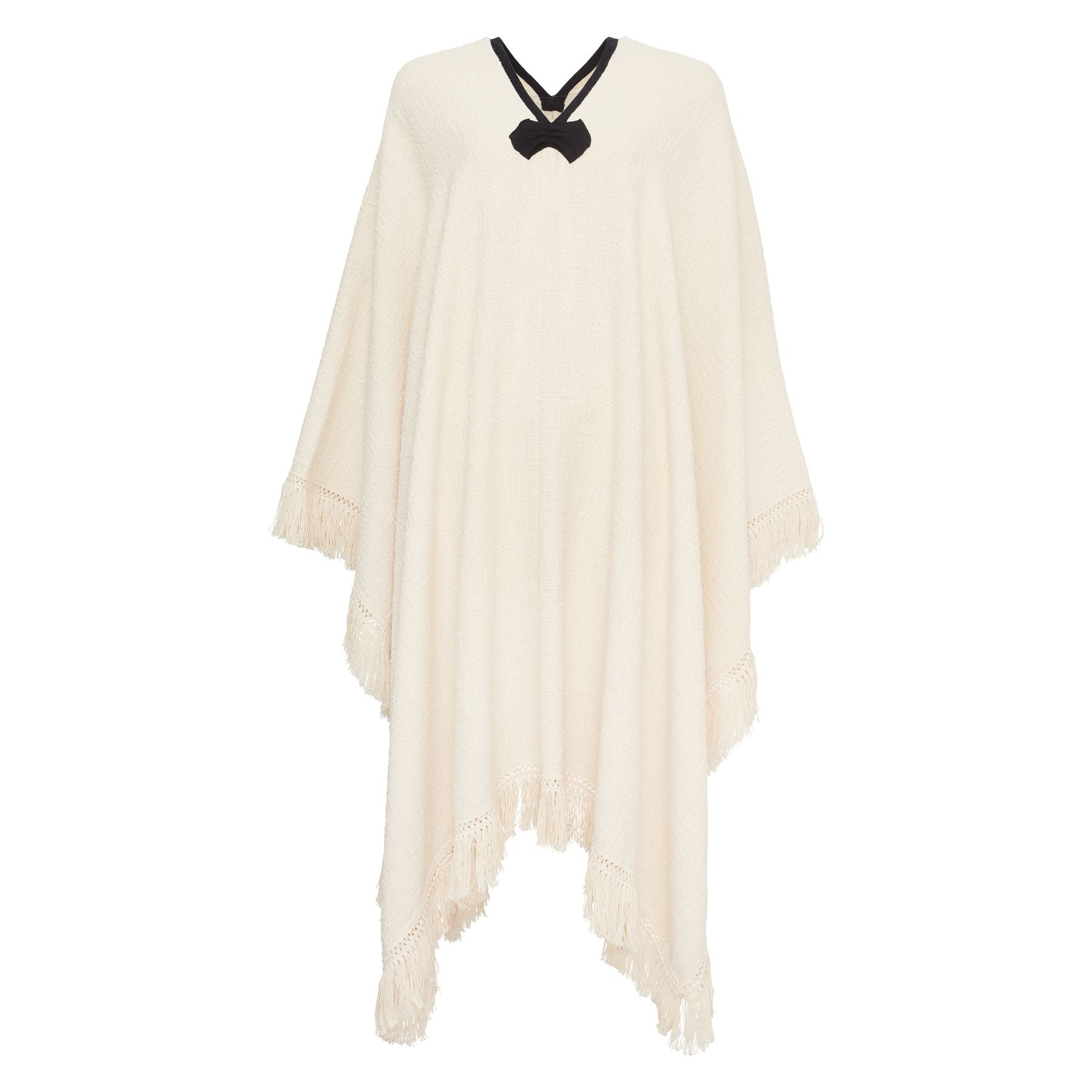 Gonzalo Poncho in ecru cotton