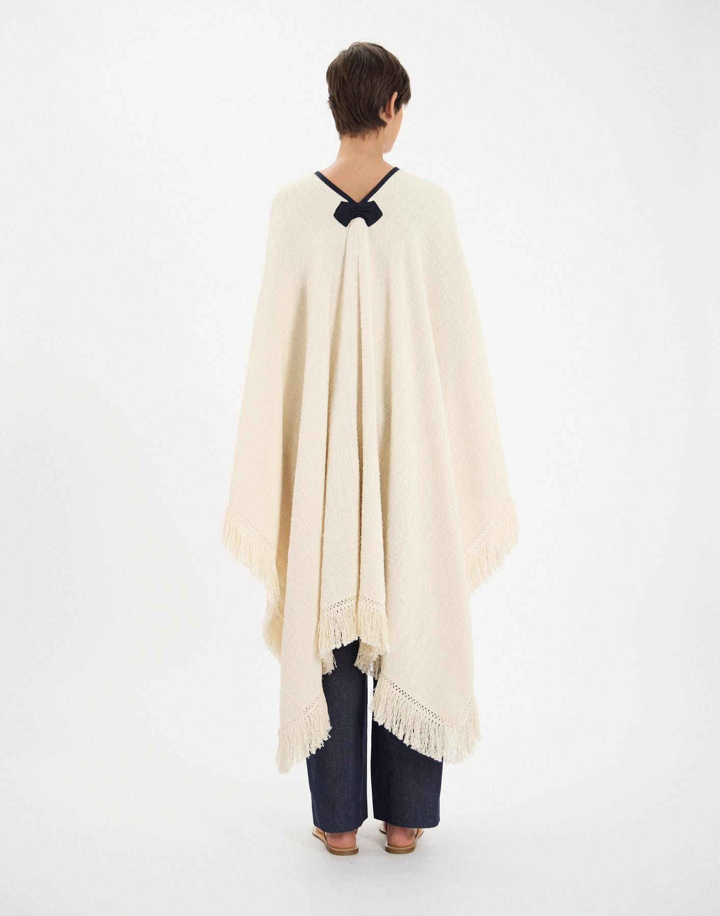 Poncho Gonzalo aus ungebleichter Baumwolle