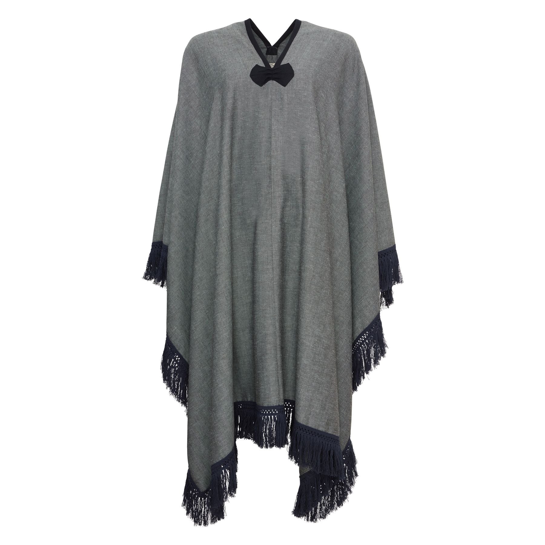 Poncho Gonzalo en lin mélangé gris