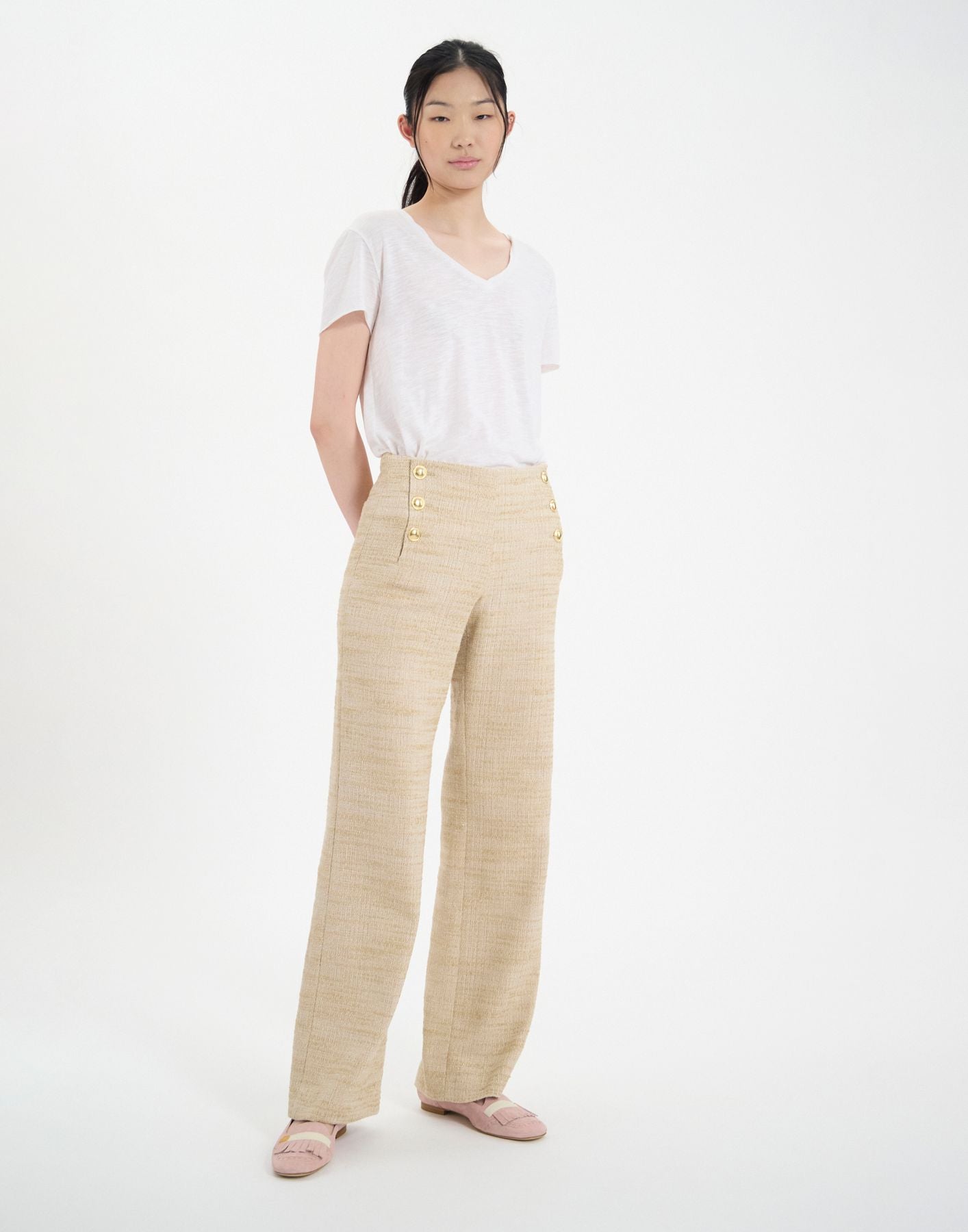 Pantalon à pont Gabriel sable