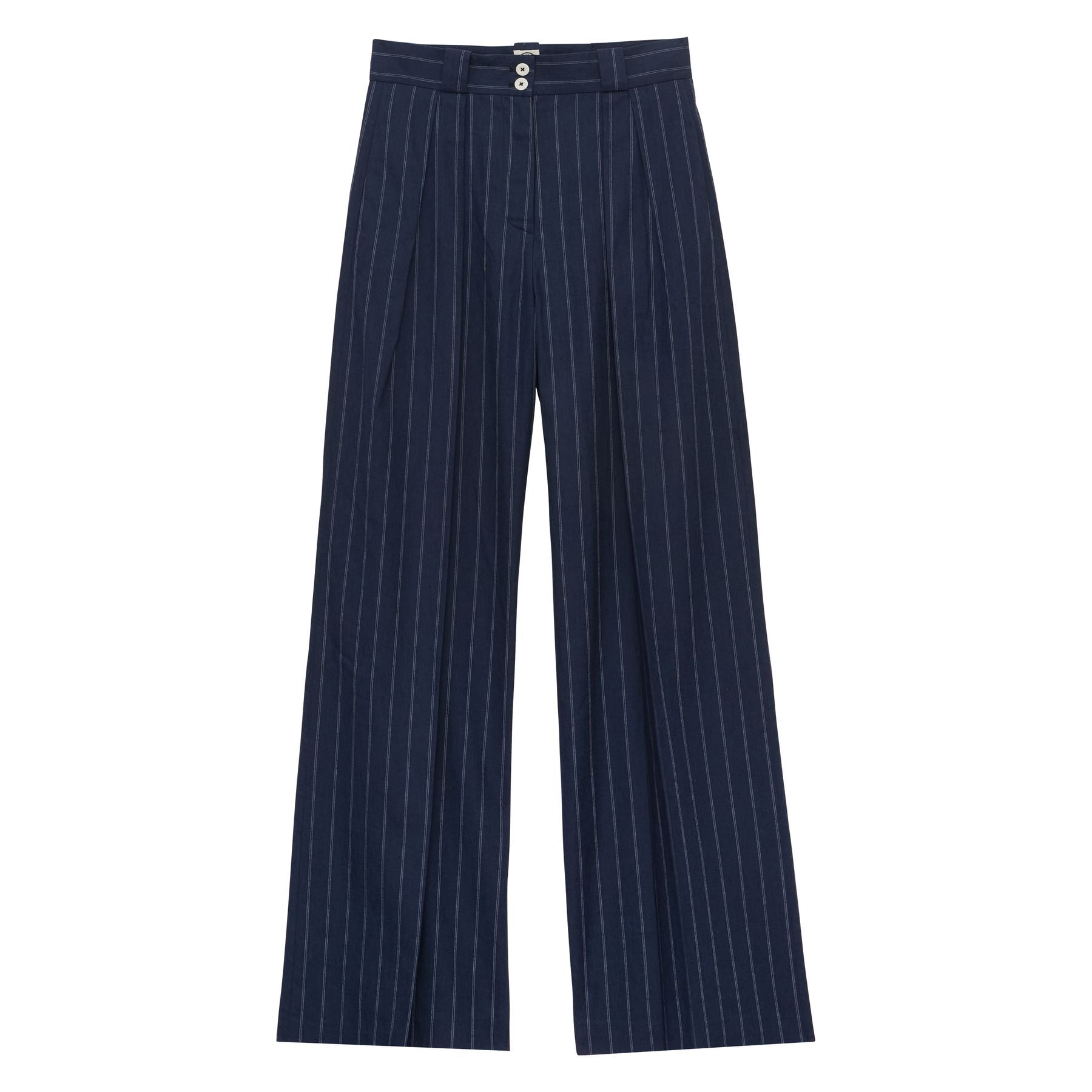 Marlène trousers in navy linen blend