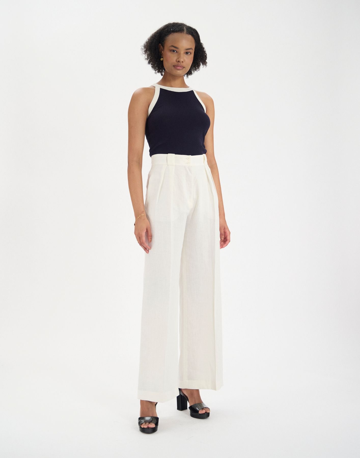 Marlène trousers in white linen