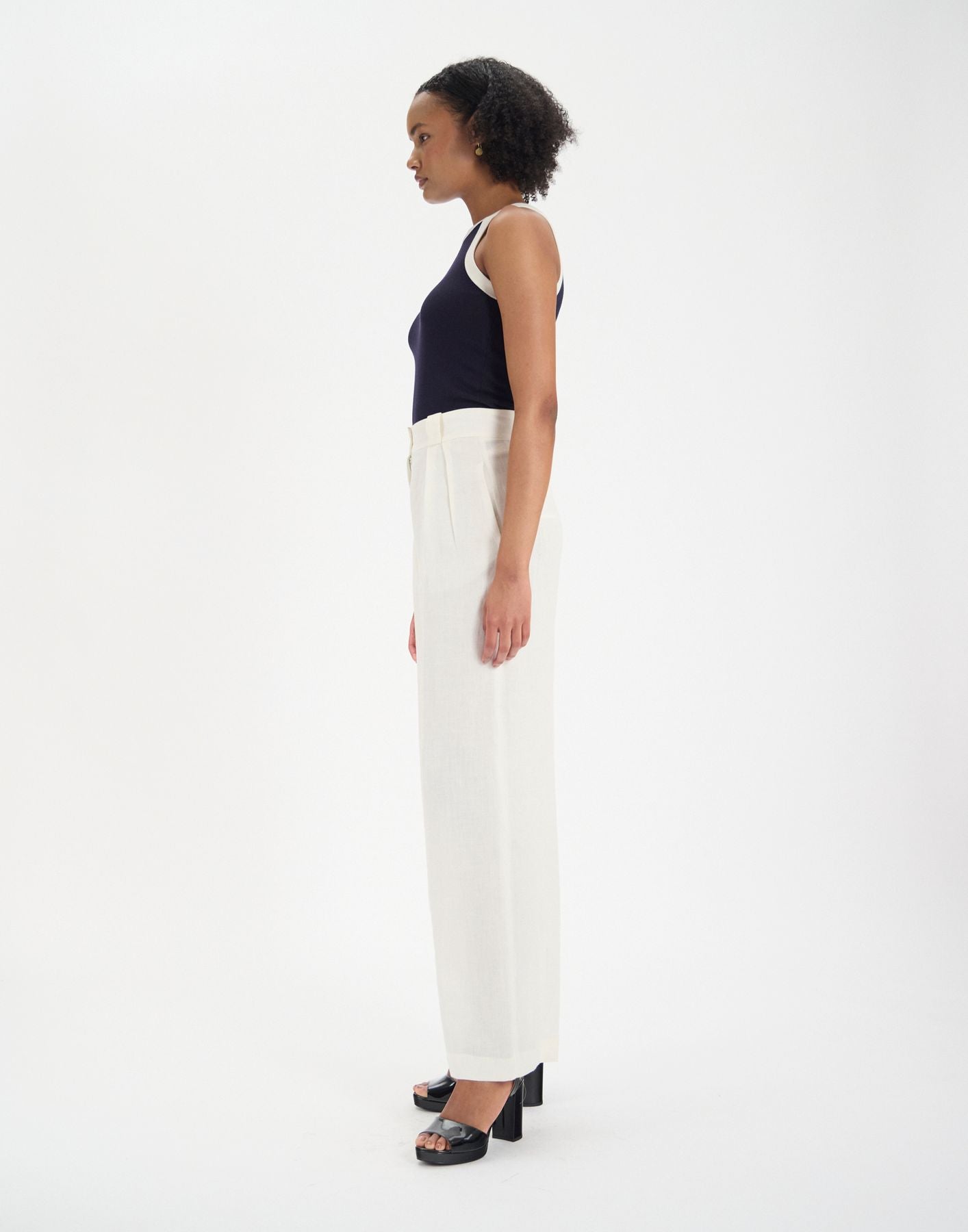 Marlène trousers in white linen