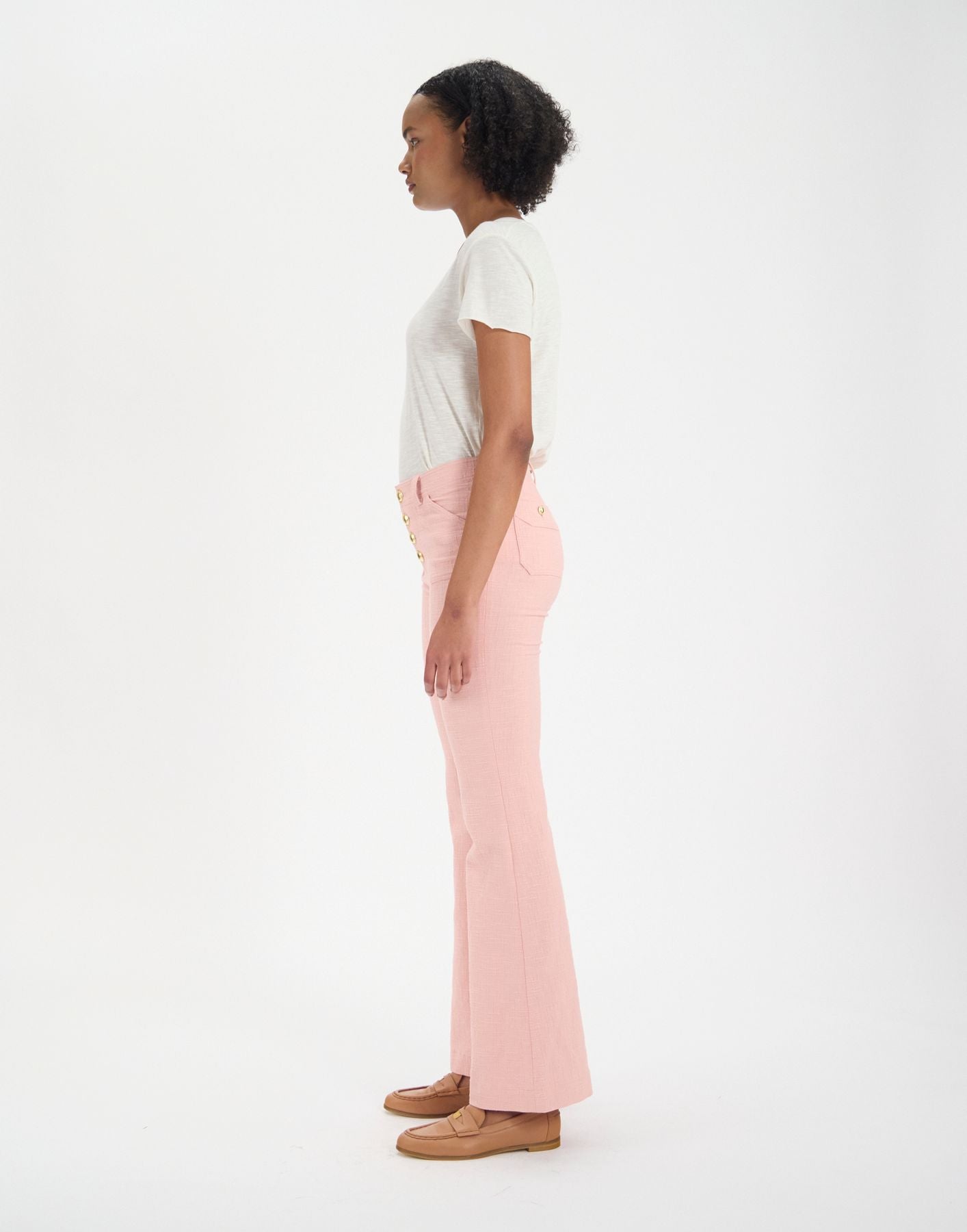 Pantalon Charlotte en coton rose