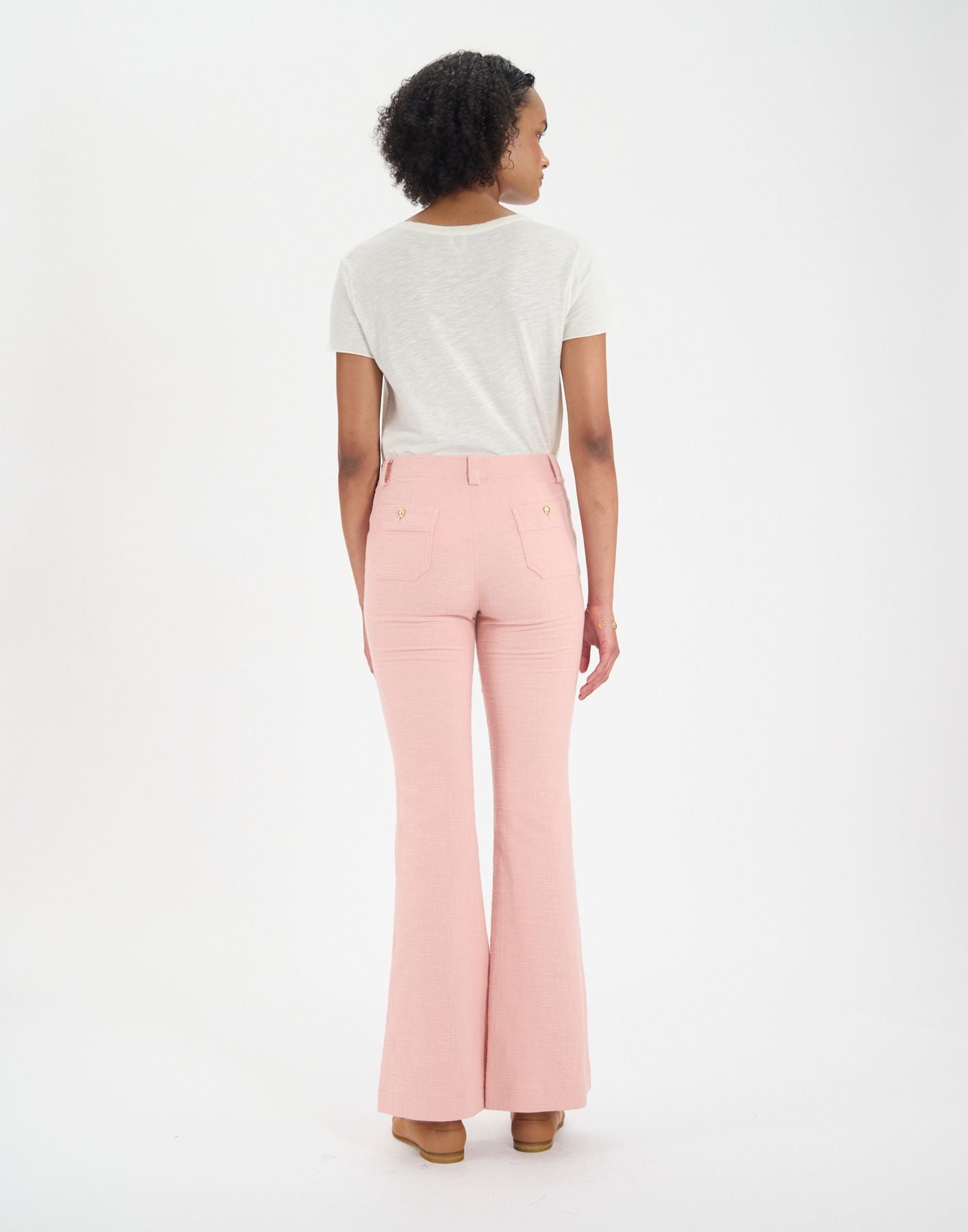 Pantalon Charlotte en coton rose