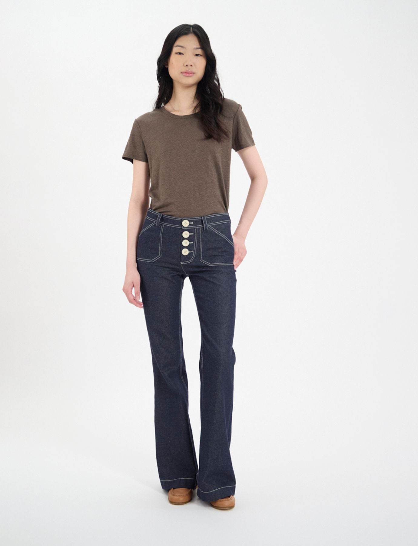 Charlotte trousers in navy cotton
