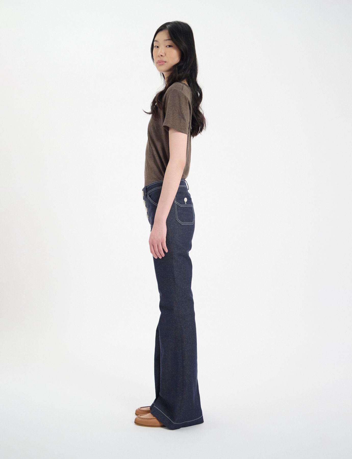 Charlotte trousers in navy cotton