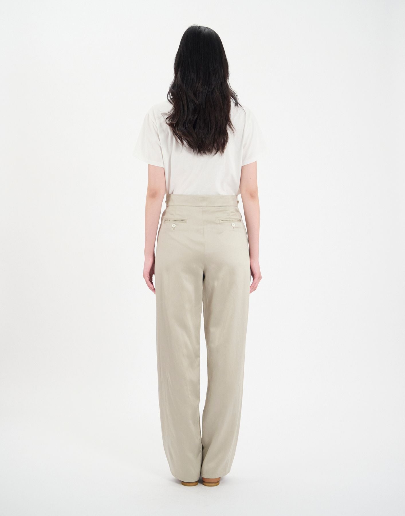 Piotr darts trousers in gold linen blend