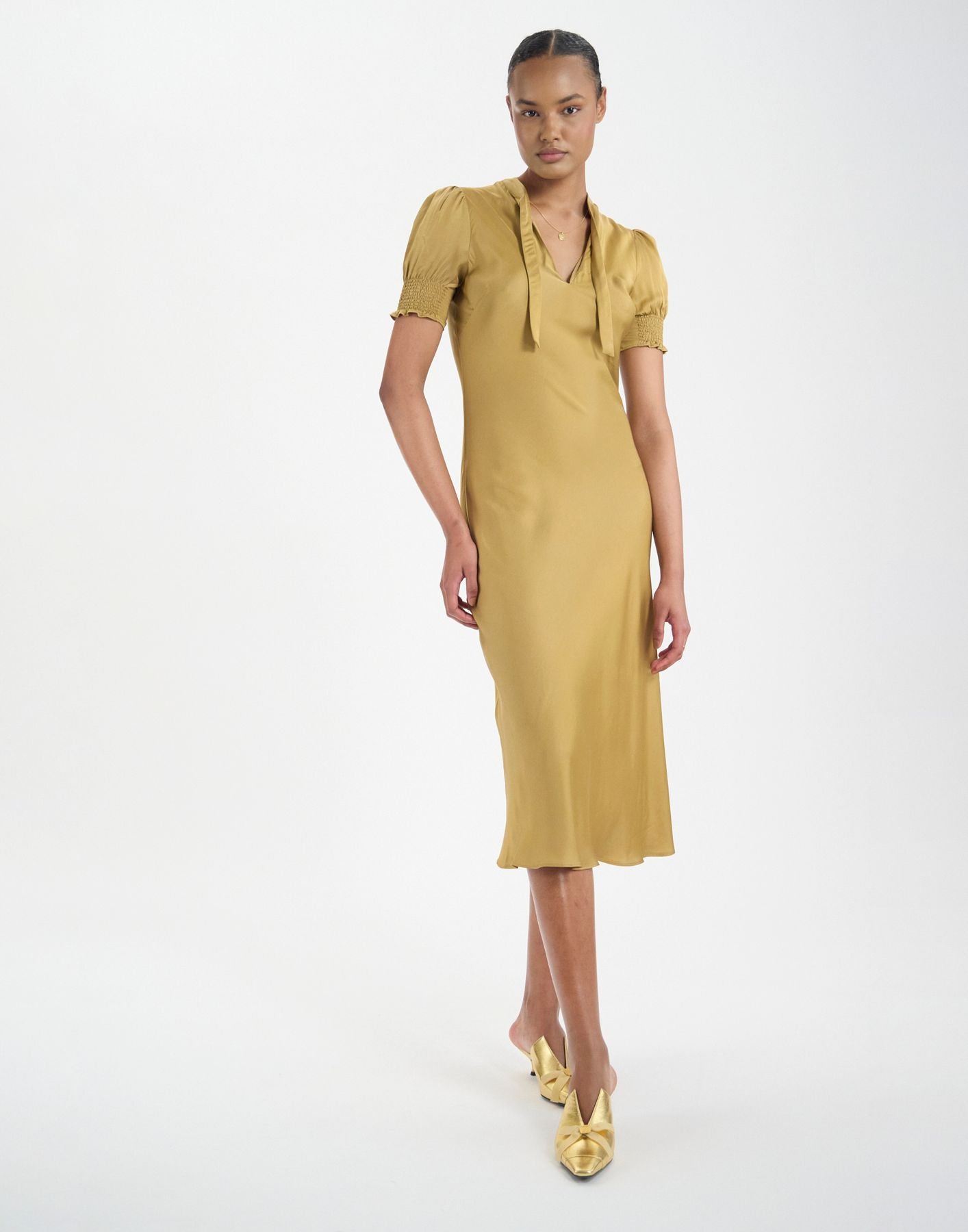 Cerise camel dress