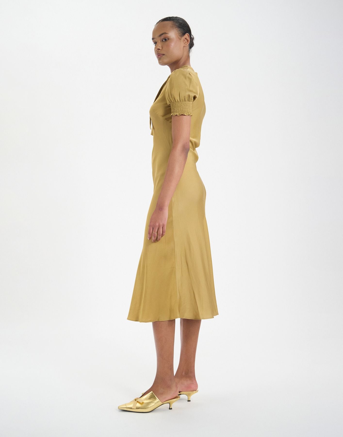 Cerise camel dress