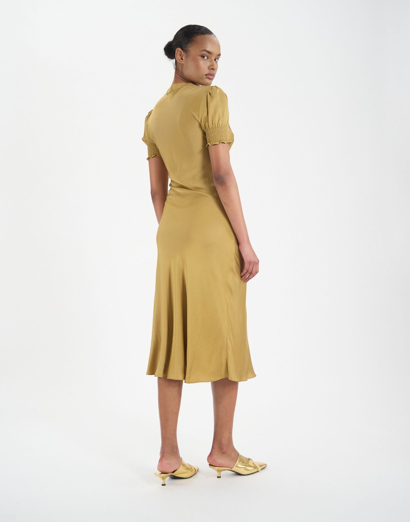 Cerise camel dress