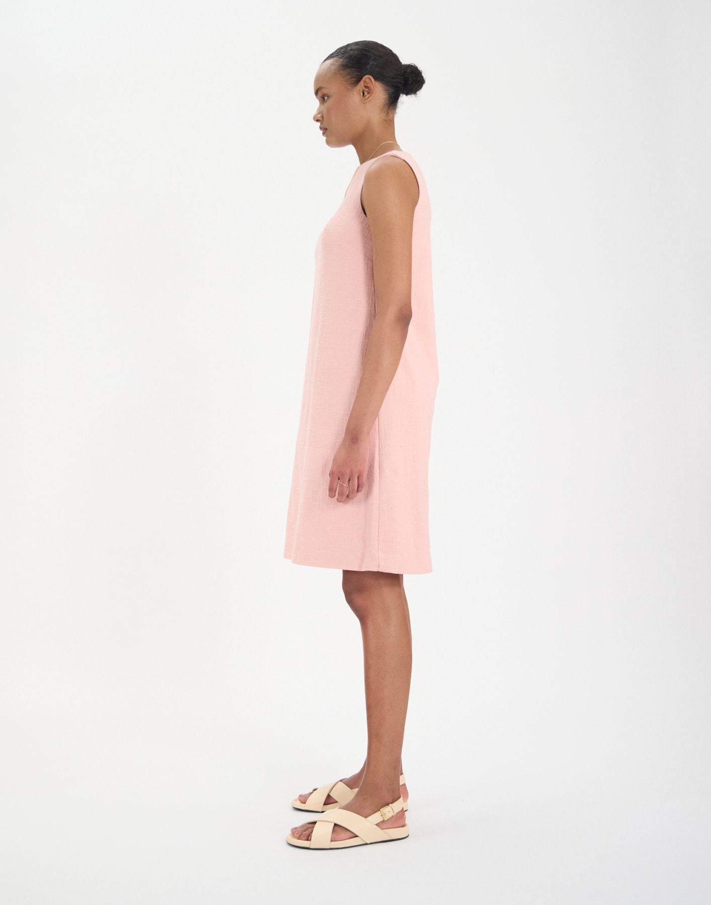 Madeleine-Kleid aus rosa Baumwolle