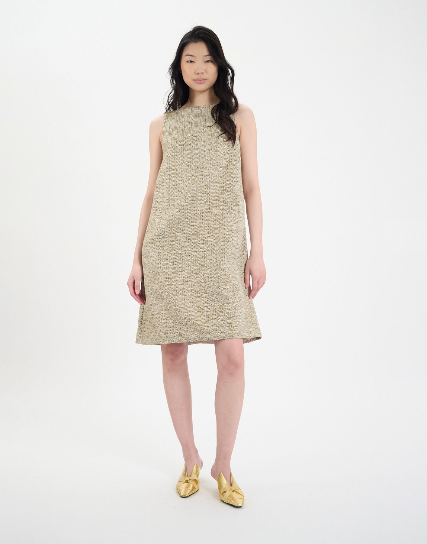 Madeleine dress in gold cotton blend