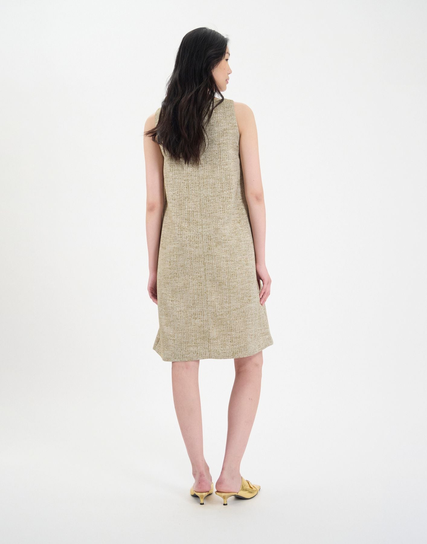 Robe Madeleine en coton mélangé dorée