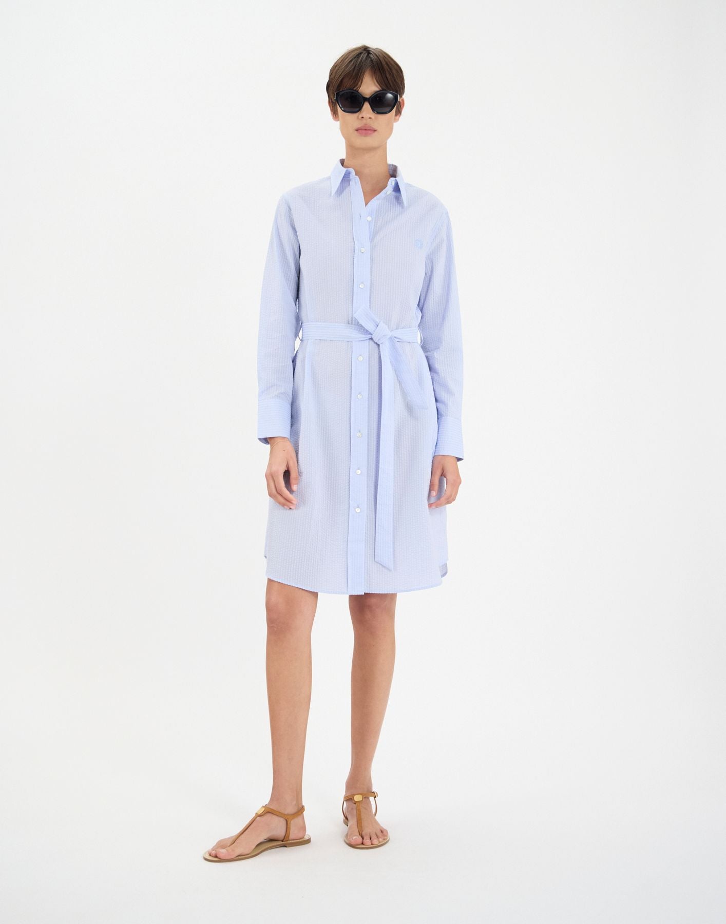 Kleid Amour aus hellblauer Baumwolle