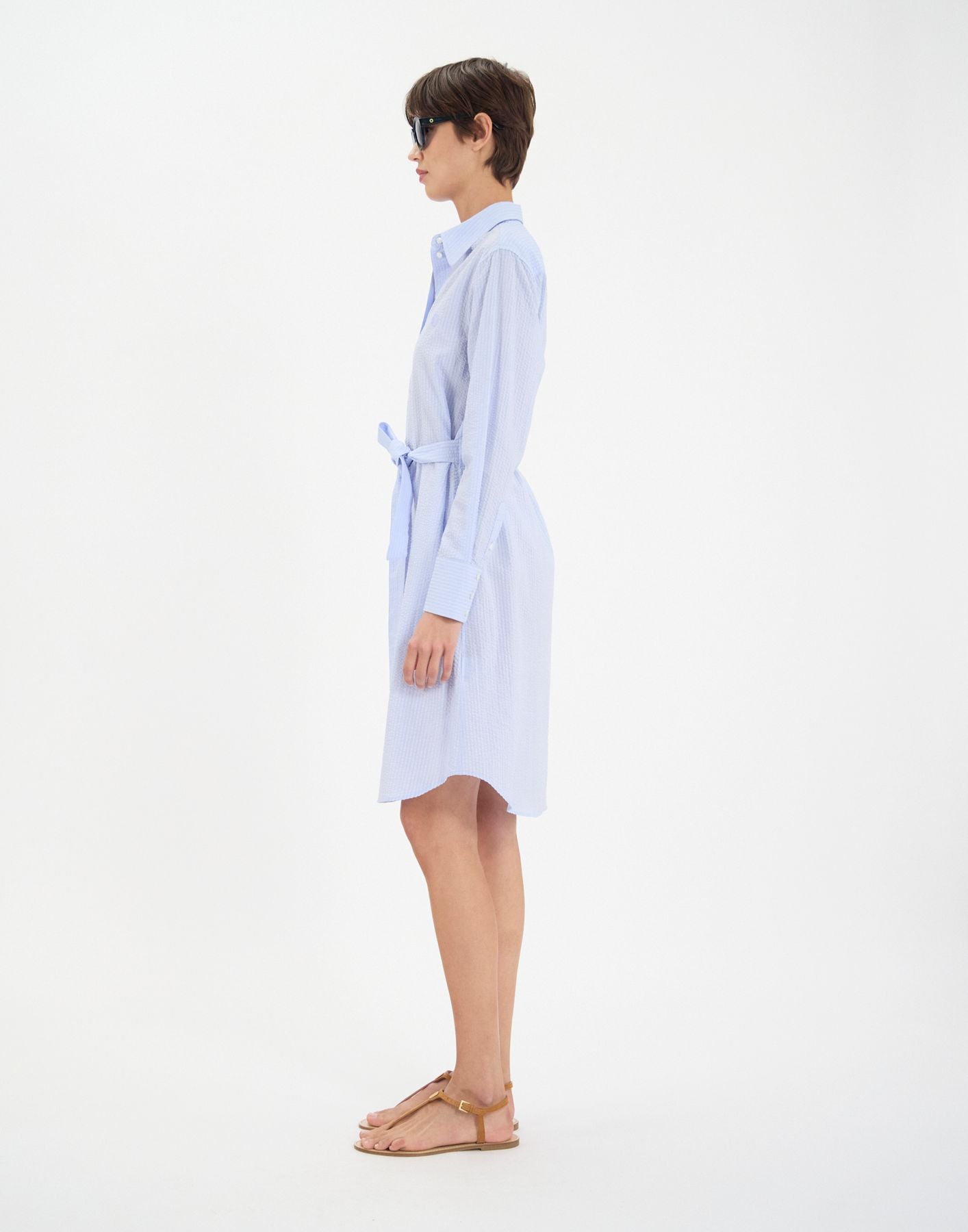 Kleid Amour aus hellblauer Baumwolle