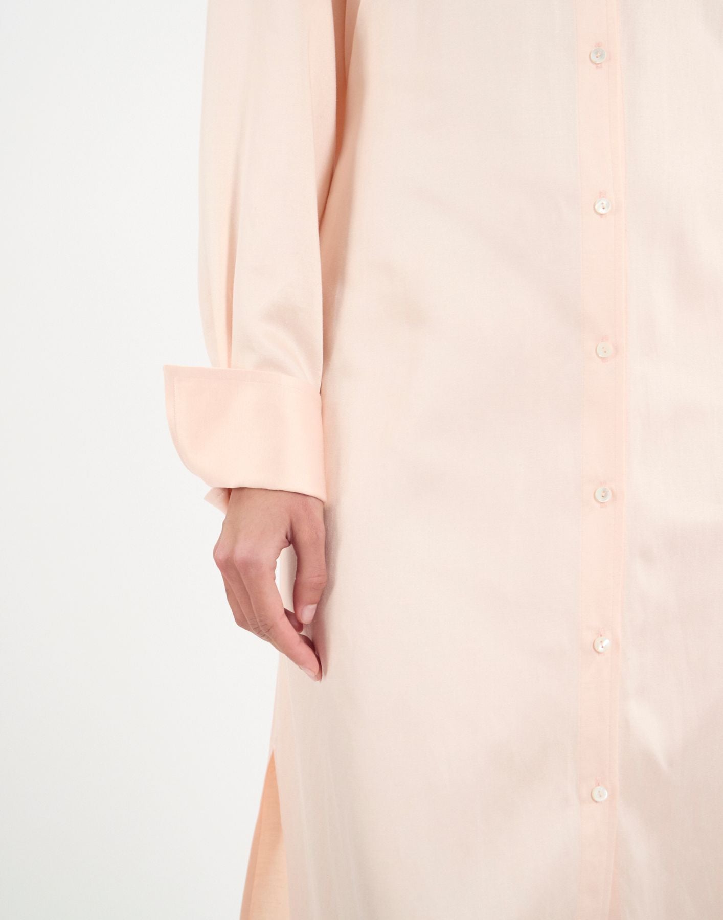 Douglas dress in pale pink linen and viscose