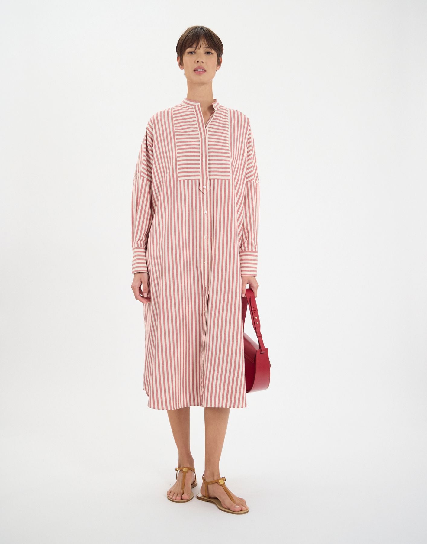 Robe Boy  à rayures rouges en coton