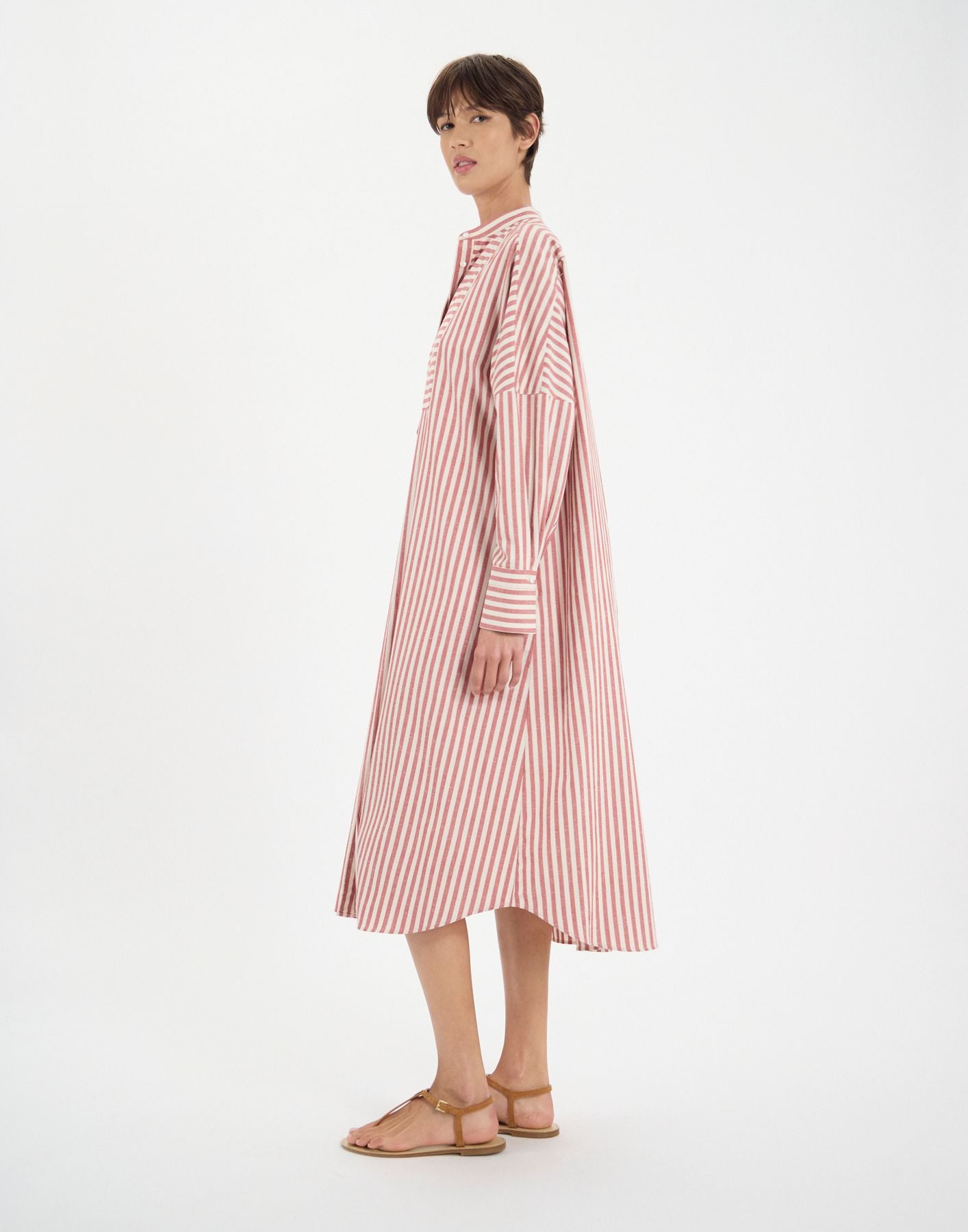 Robe Boy  à rayures rouges en coton