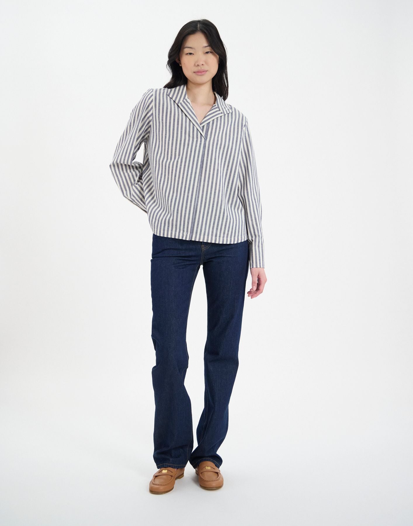 Top Noa en coton bleu
