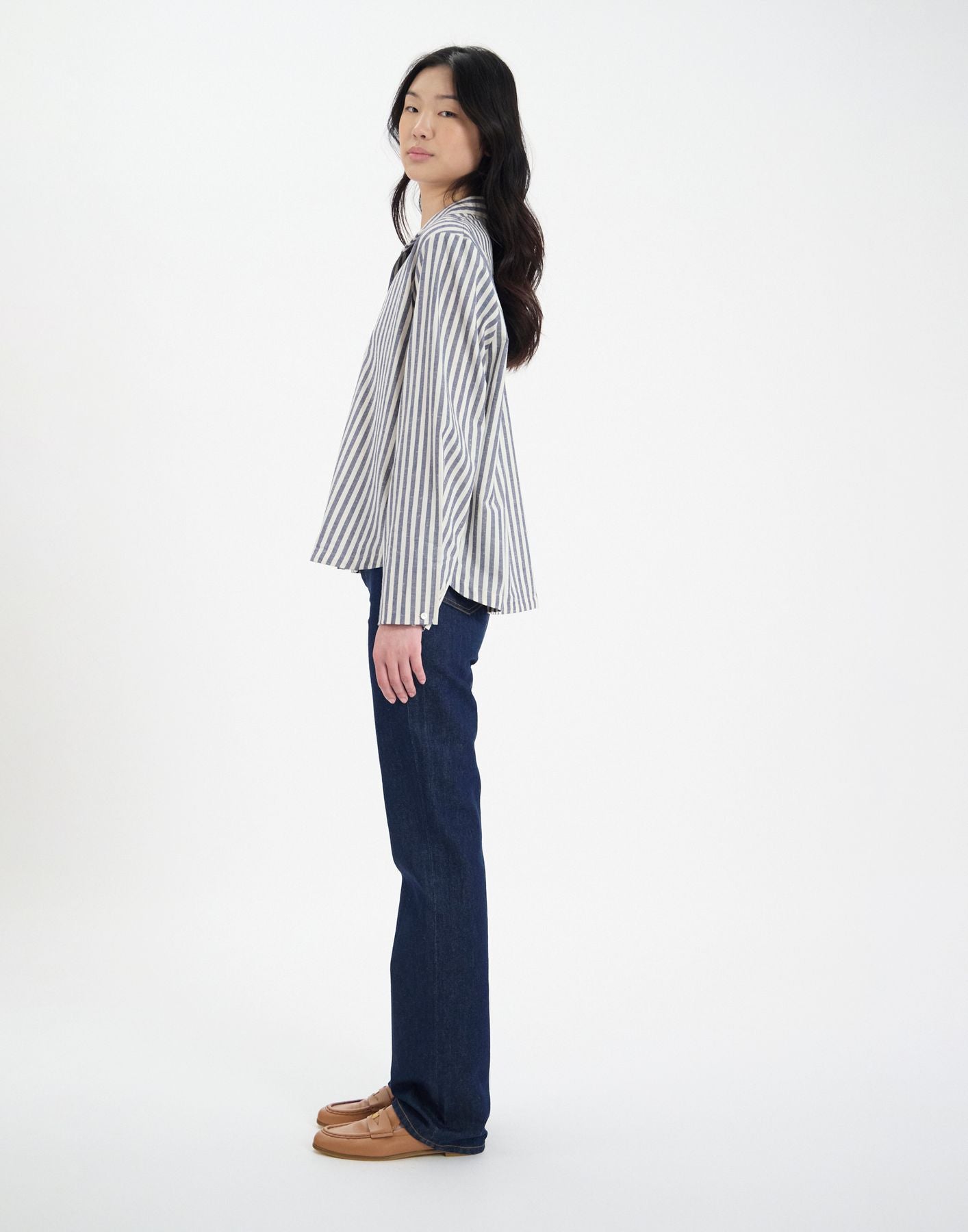 Noa top in blue cotton