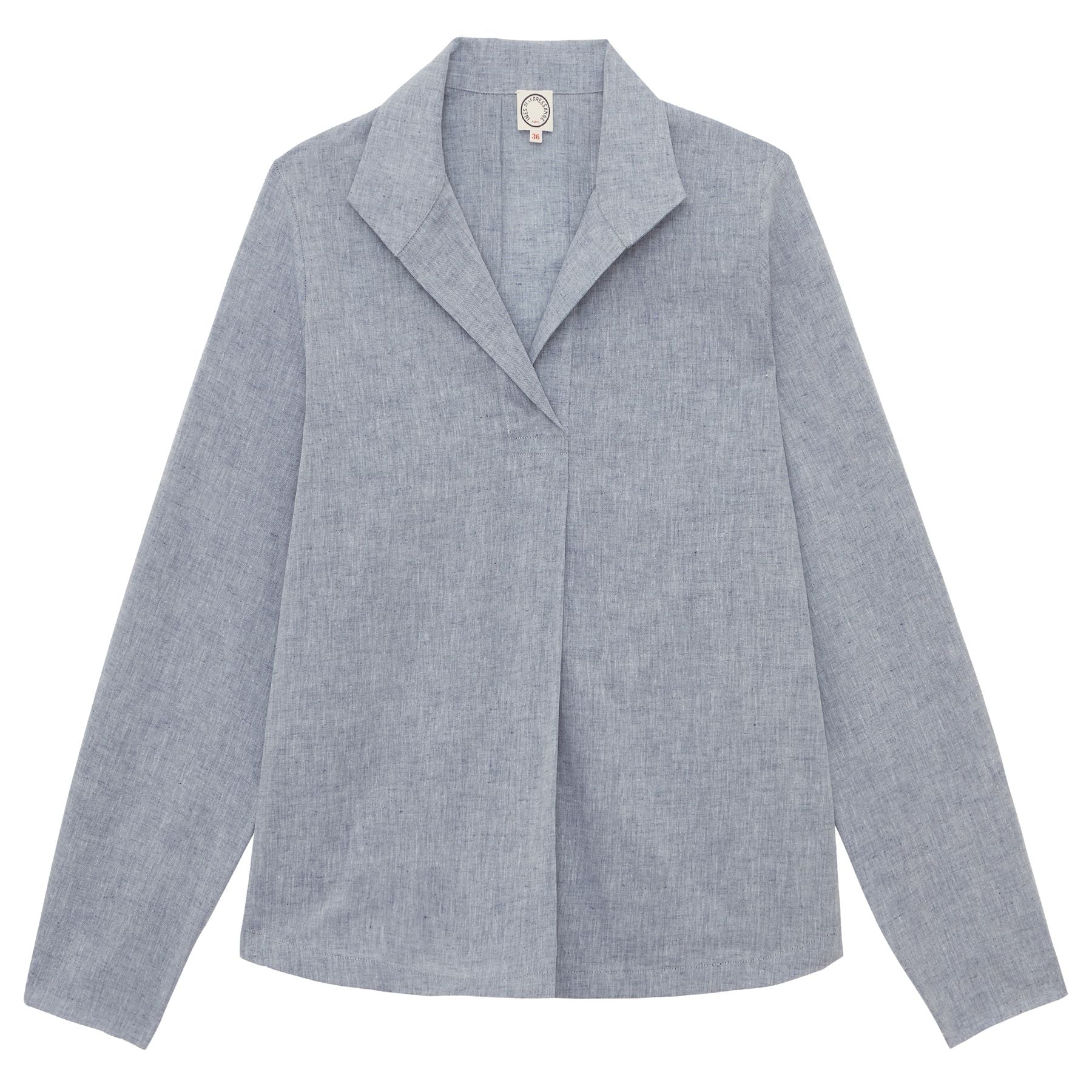 Top Noa en lin mélangé bleu denim
