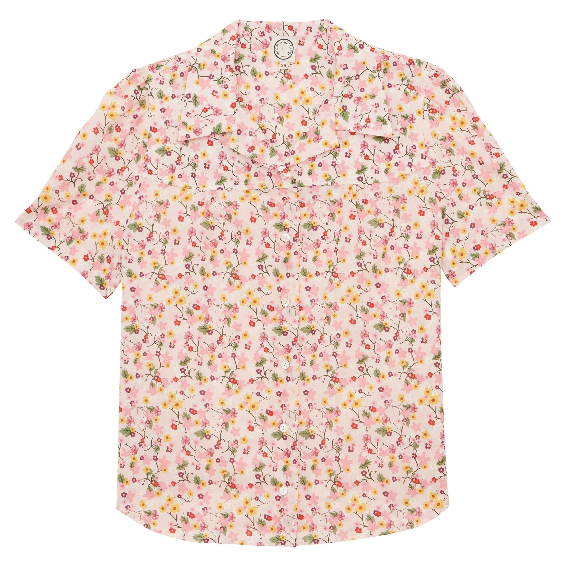 Chemise Constance en coton  à fleurs