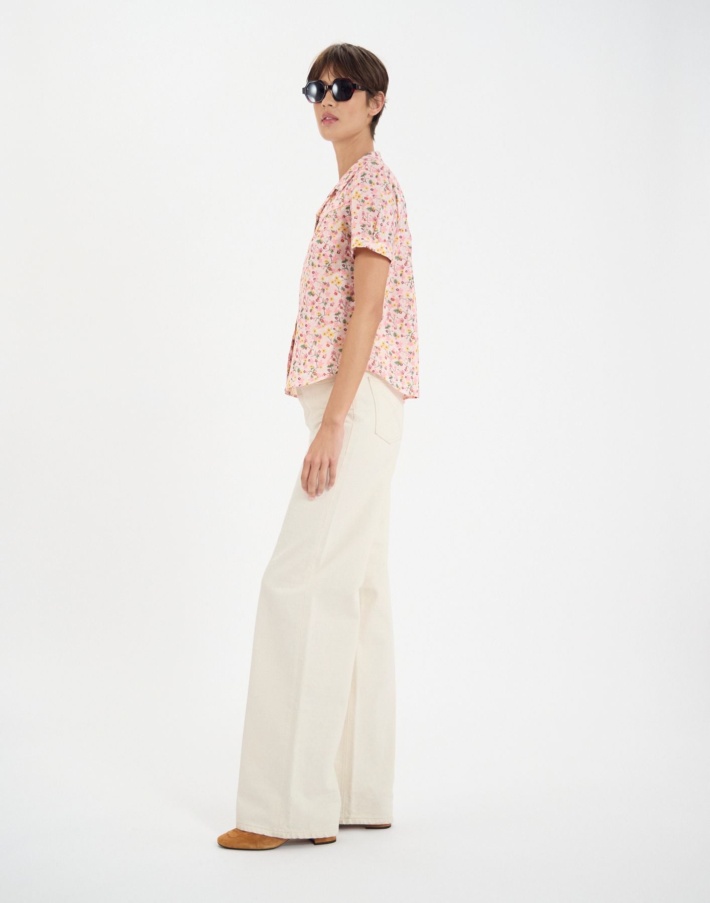 Chemise Constance en coton  à fleurs
