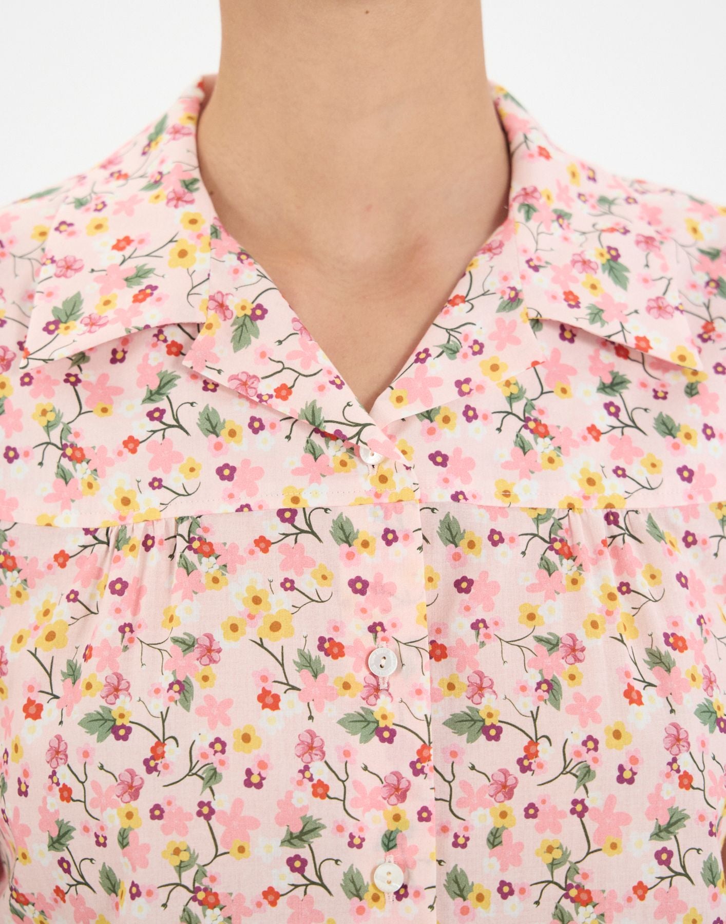 Chemise Constance en coton  à fleurs