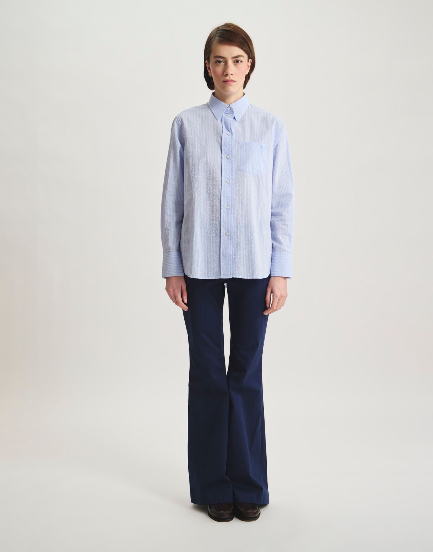 Chemise Maureen en coton bleu clair