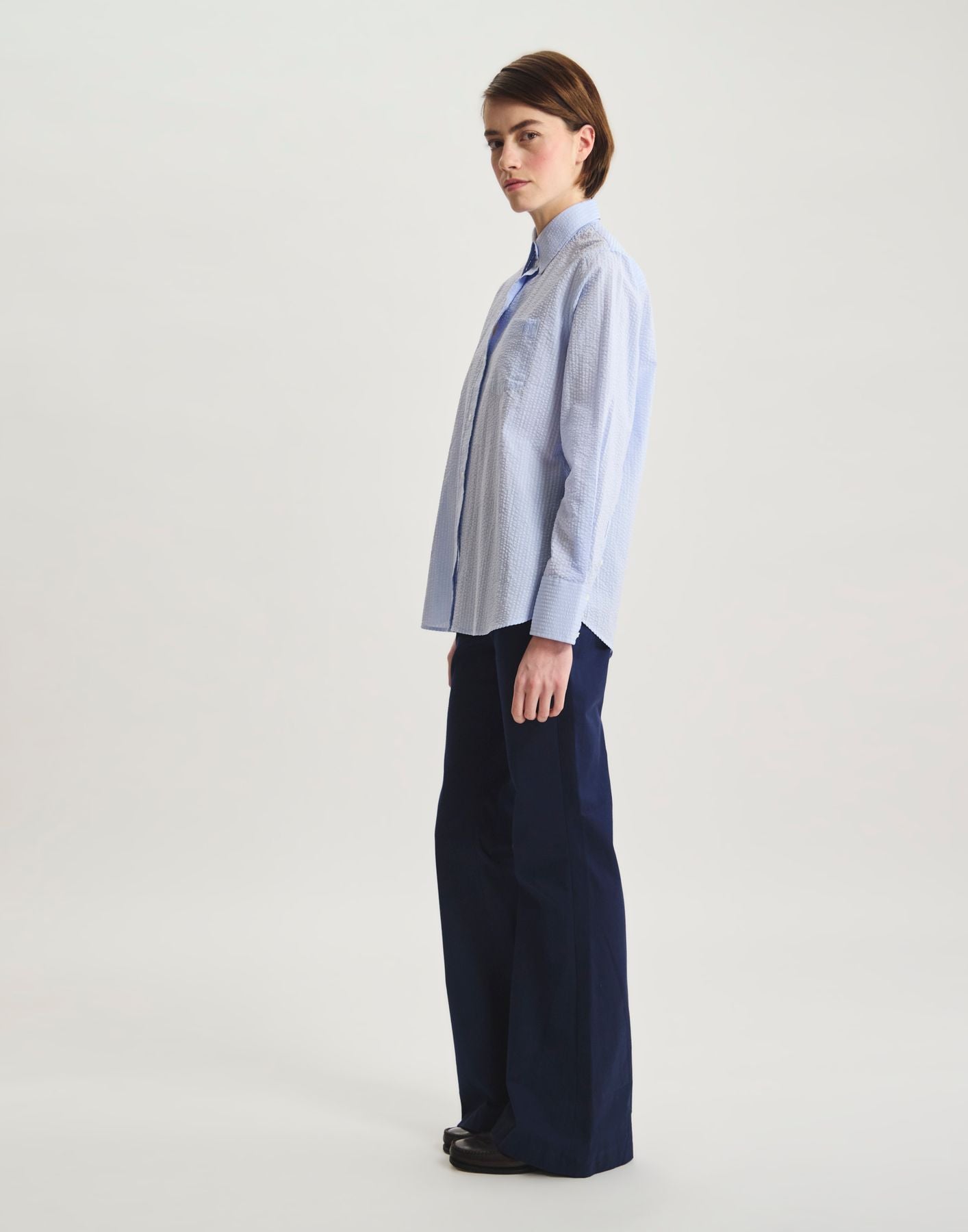 Chemise Maureen en coton bleu clair