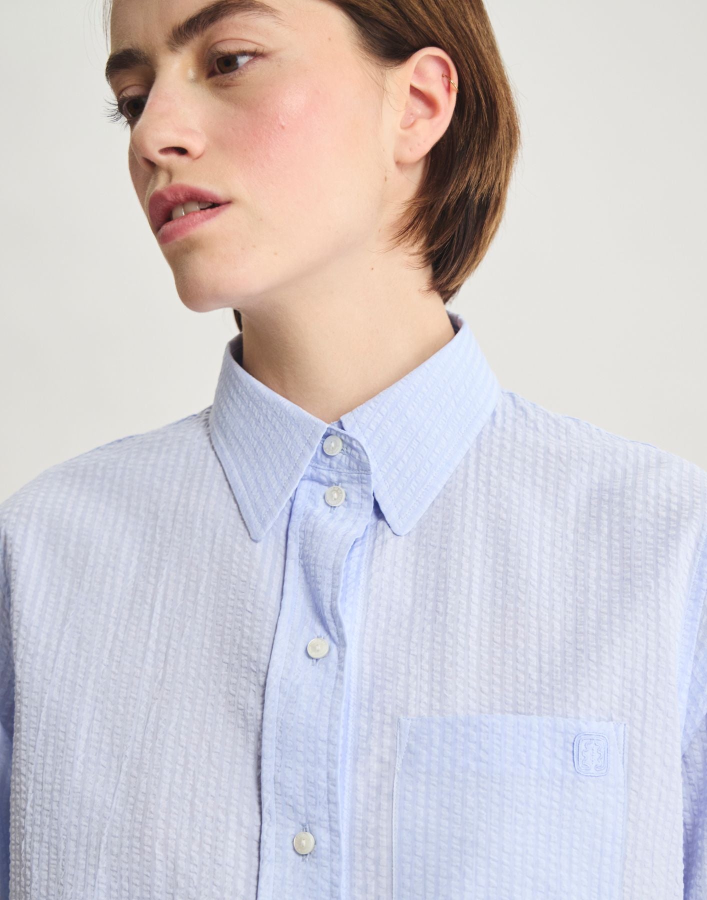 Chemise Maureen en coton bleu clair