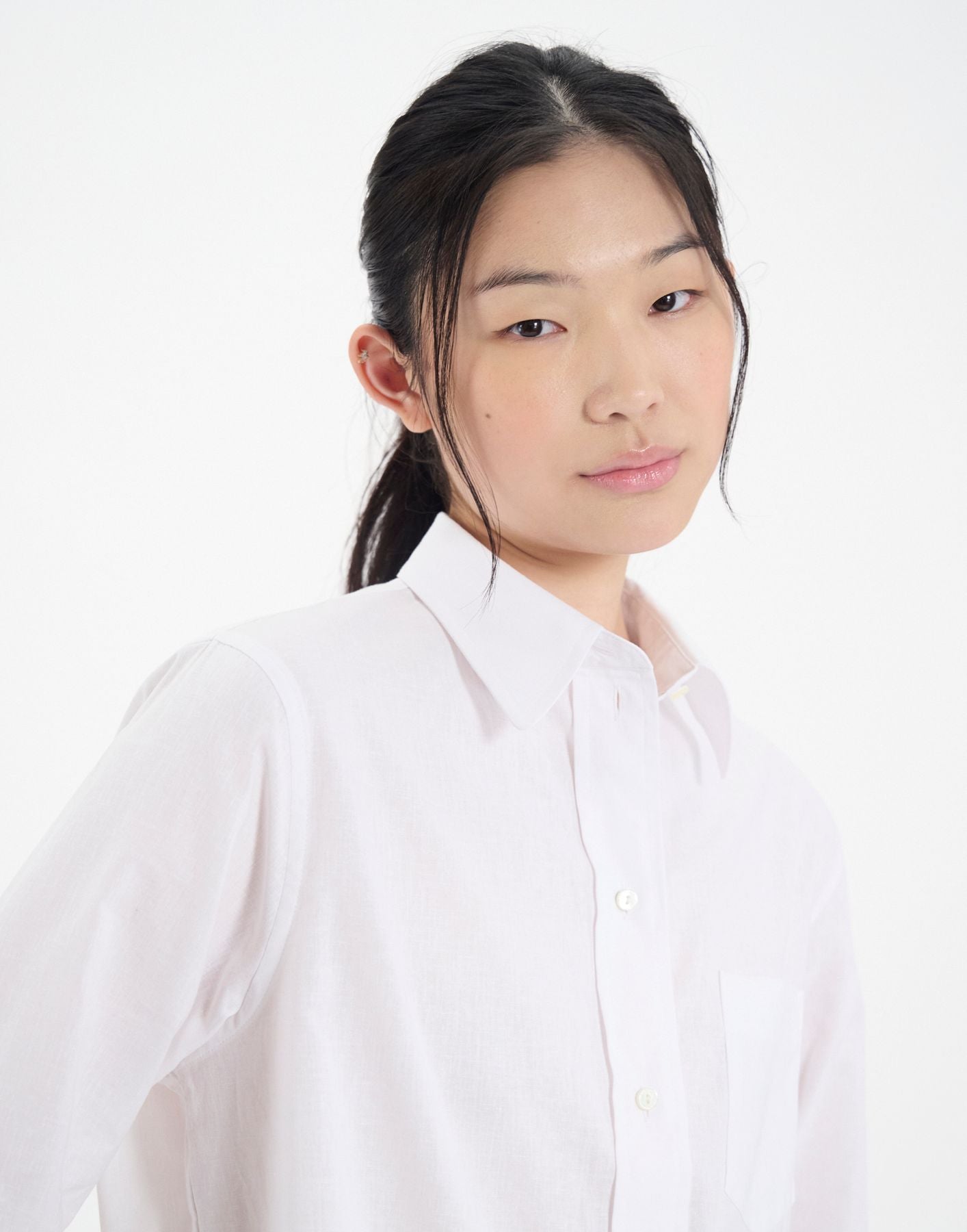 Maureen shirt in white linen blend