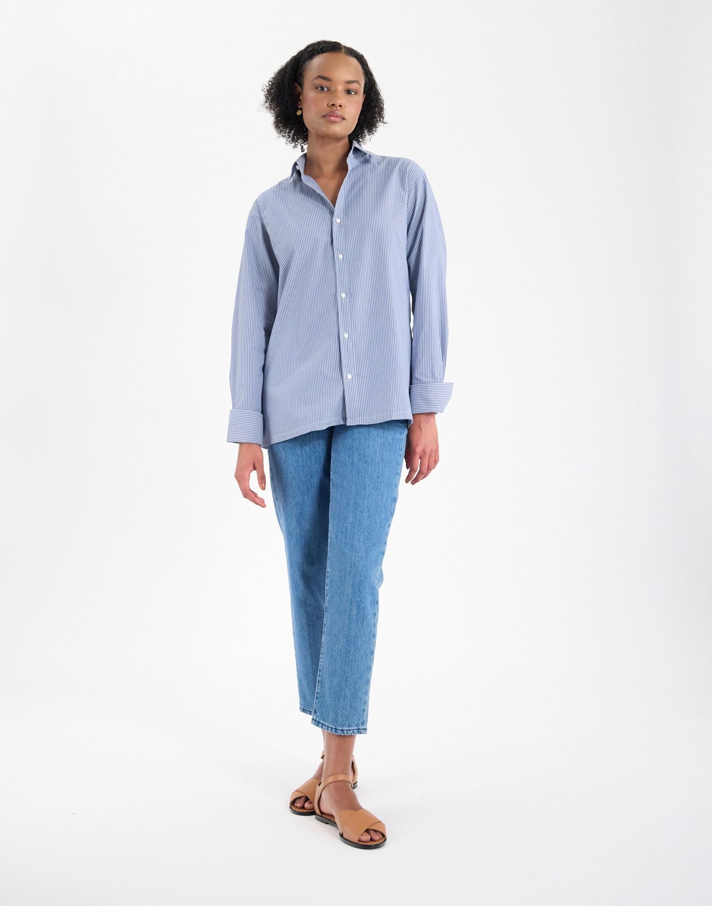 Nova blue cotton shirt