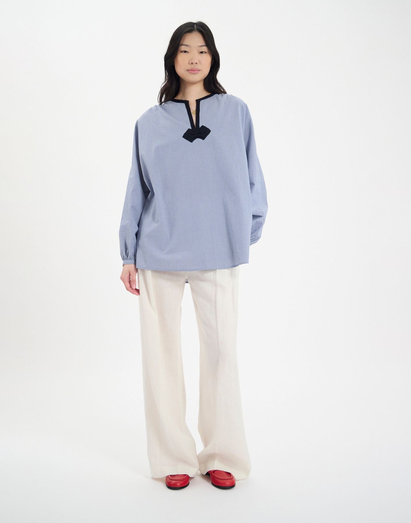Top Ida in cotone blu