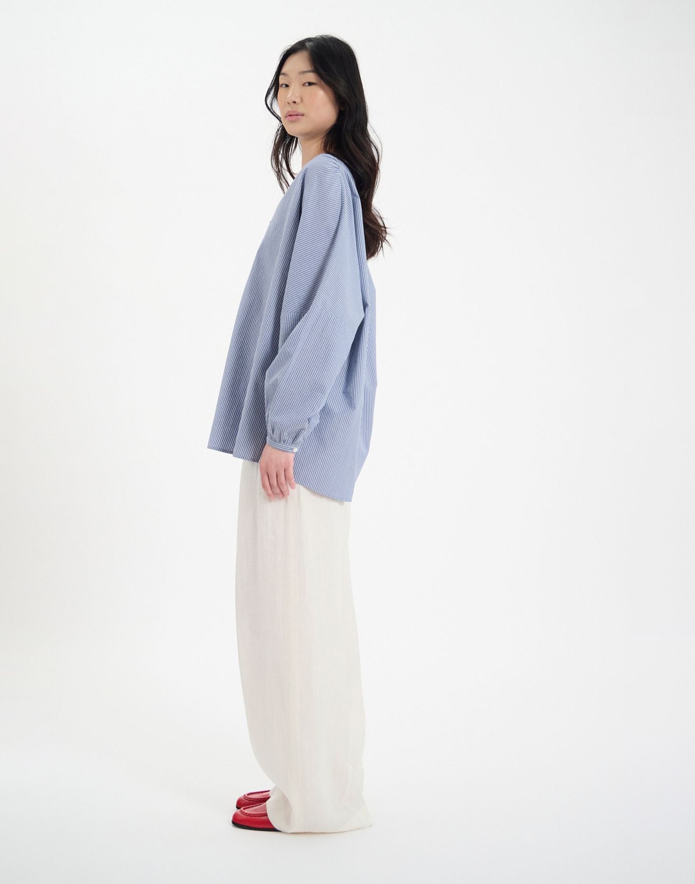 top-ida-in-cotone-blu