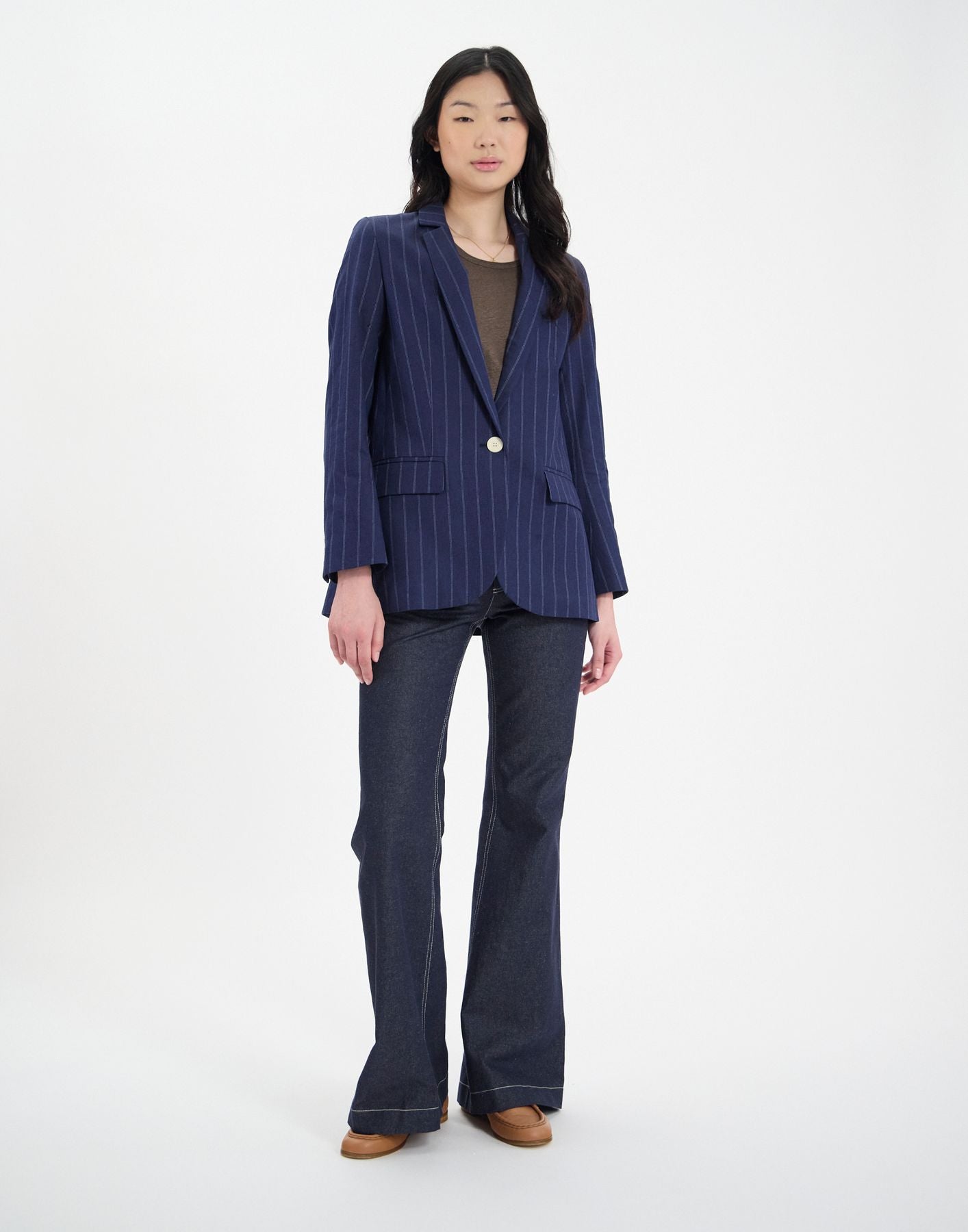 Bruna jacket in navy linen blend