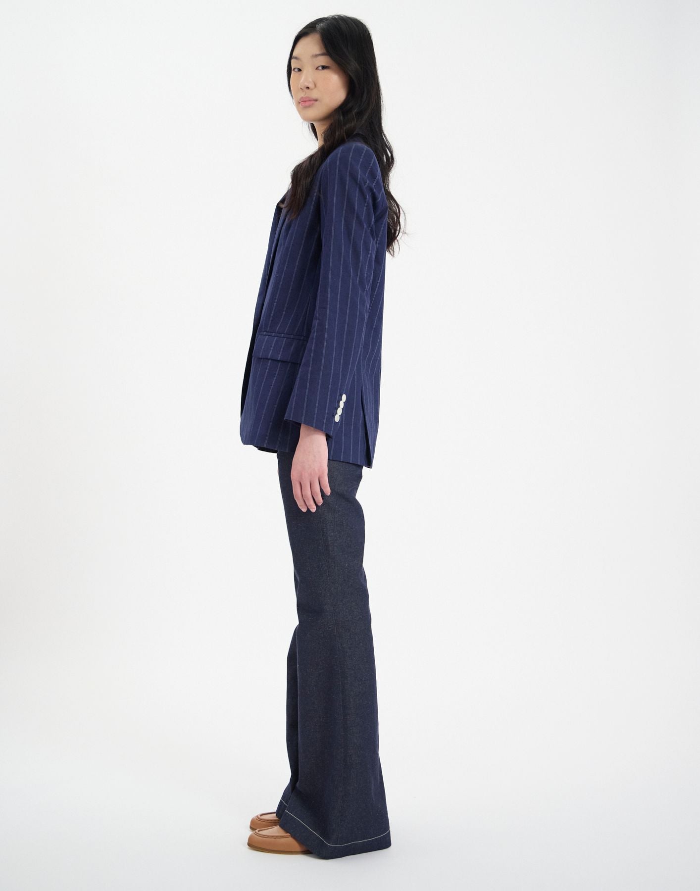 Veste Bruna en lin mélangé marine