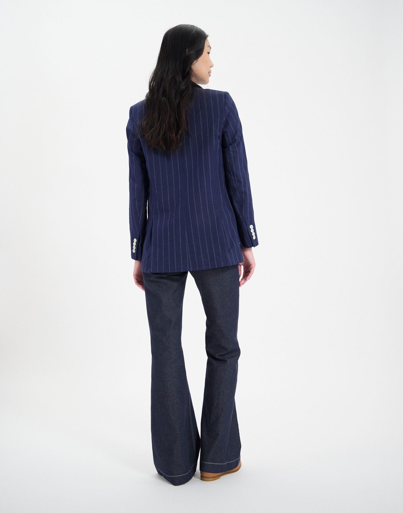 Veste Bruna en lin mélangé marine