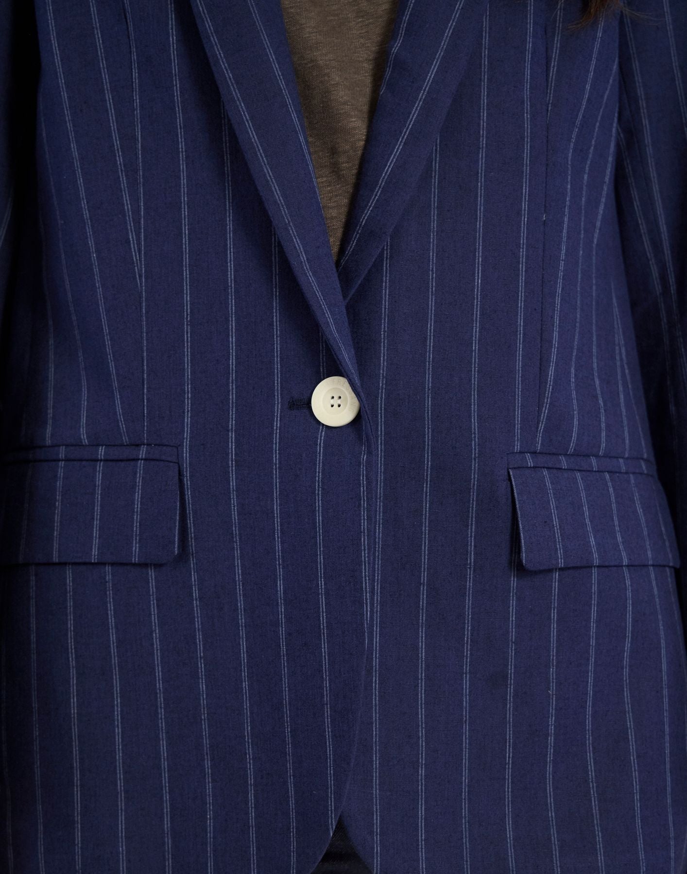 Veste Bruna en lin mélangé marine