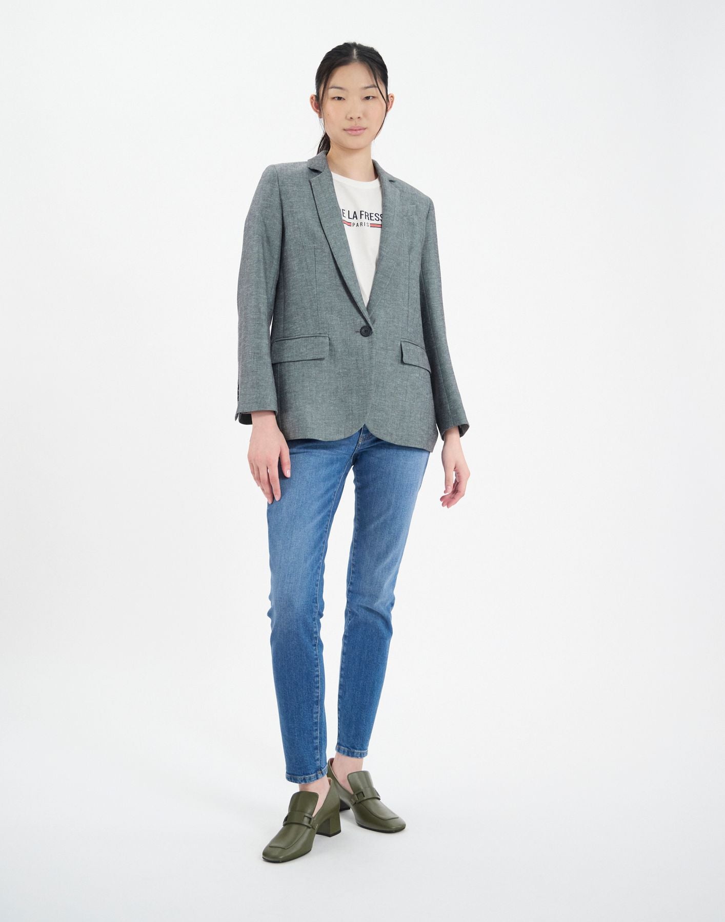 Bruna grey herringbone jacket